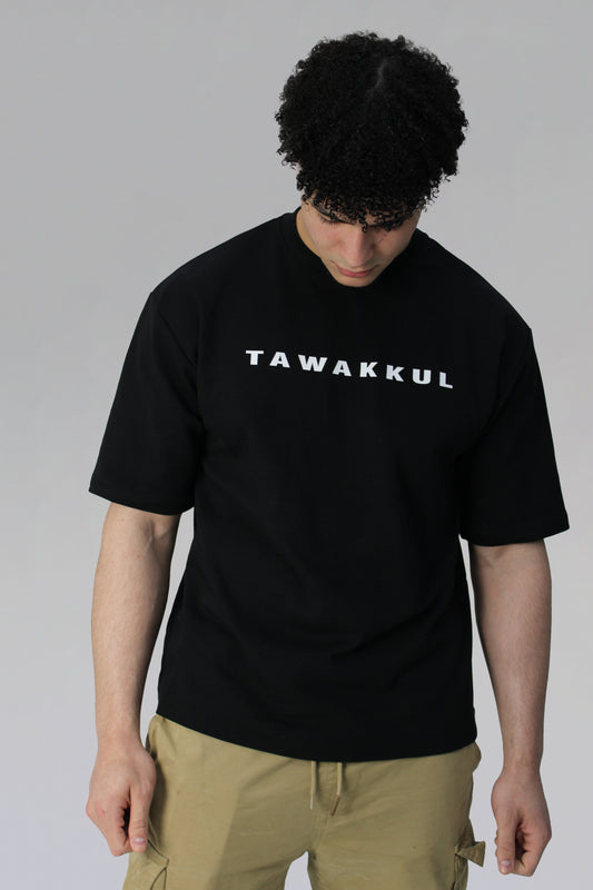 Simple Print T-shirt - Black