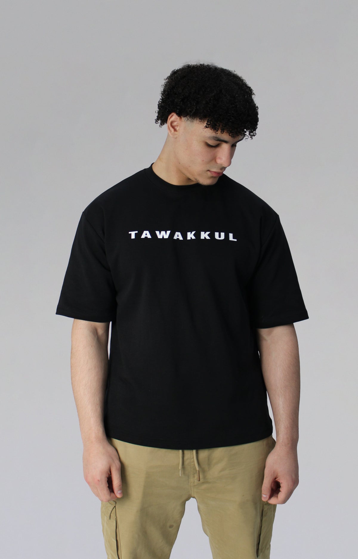 Simple Print T-shirt - Black