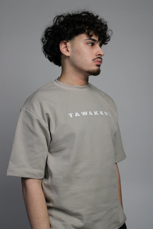 Simple Print T-shirt - Pale Grey