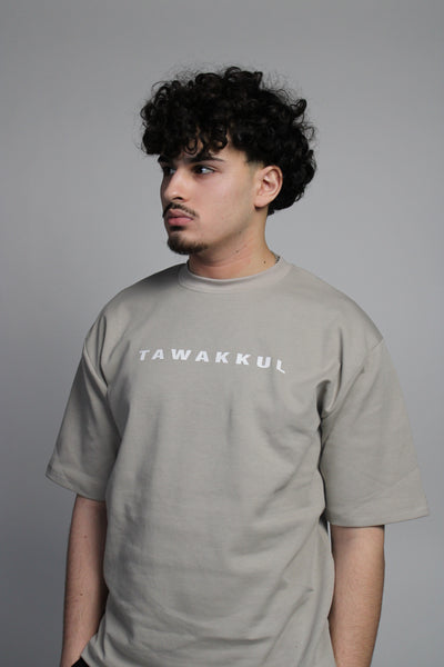 Simple Print T-shirt - Pale Grey